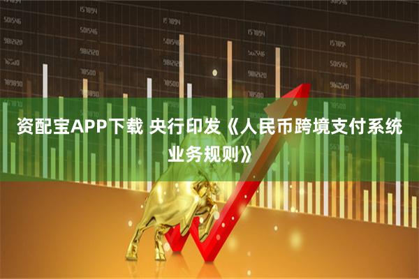 资配宝APP下载 央行印发《人民币跨境支付系统业务规则》